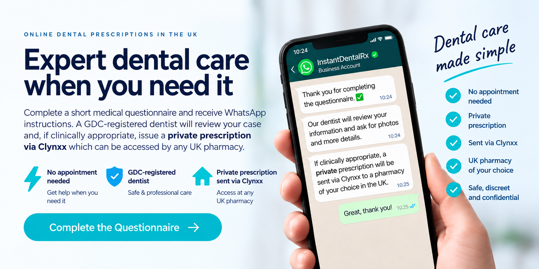 InstantDentalRx online dental prescriptions — expert dental care when you need it